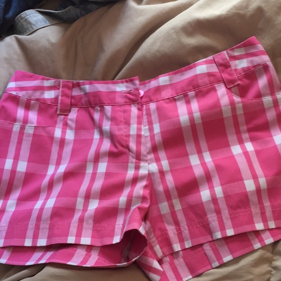 Pink plaid shorts - Picture 1 of 2